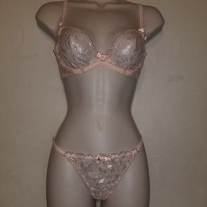 Agent Provocateur Sparkle nude silver bra/brief 4